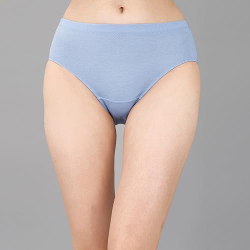 Image of SOIE Women High Rise Full Coverage Solid Colour Cotton Stretch Hipster Panty (Pack of 3)