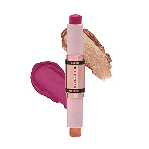 Revolution Beauty London, Blush and Highlight Stick, Golden Shine, Face Blusher and Highlighter, 4.3g