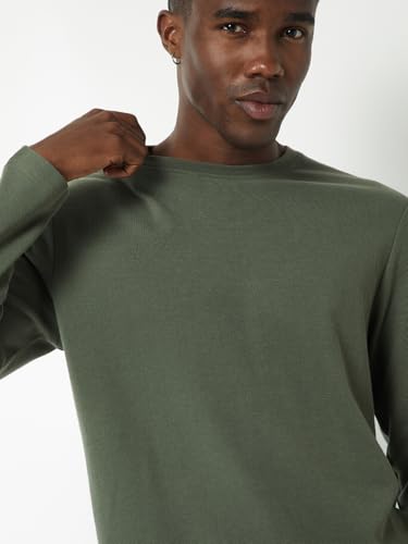Image of Max Men Cotton Textured Long Sleeve Lounge Regular Fit T-Shirt