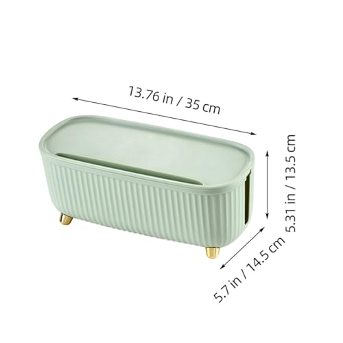 Boîtier de rangement pour câbles et multiprises en ABS avec couvercle pour bureau - 2