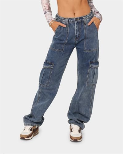 Cargo Jeans for Women Trendy High Waistd Wide Leg Denim Pants, Casual Baggy Cargo Pants,Cargo Jeans for Women4