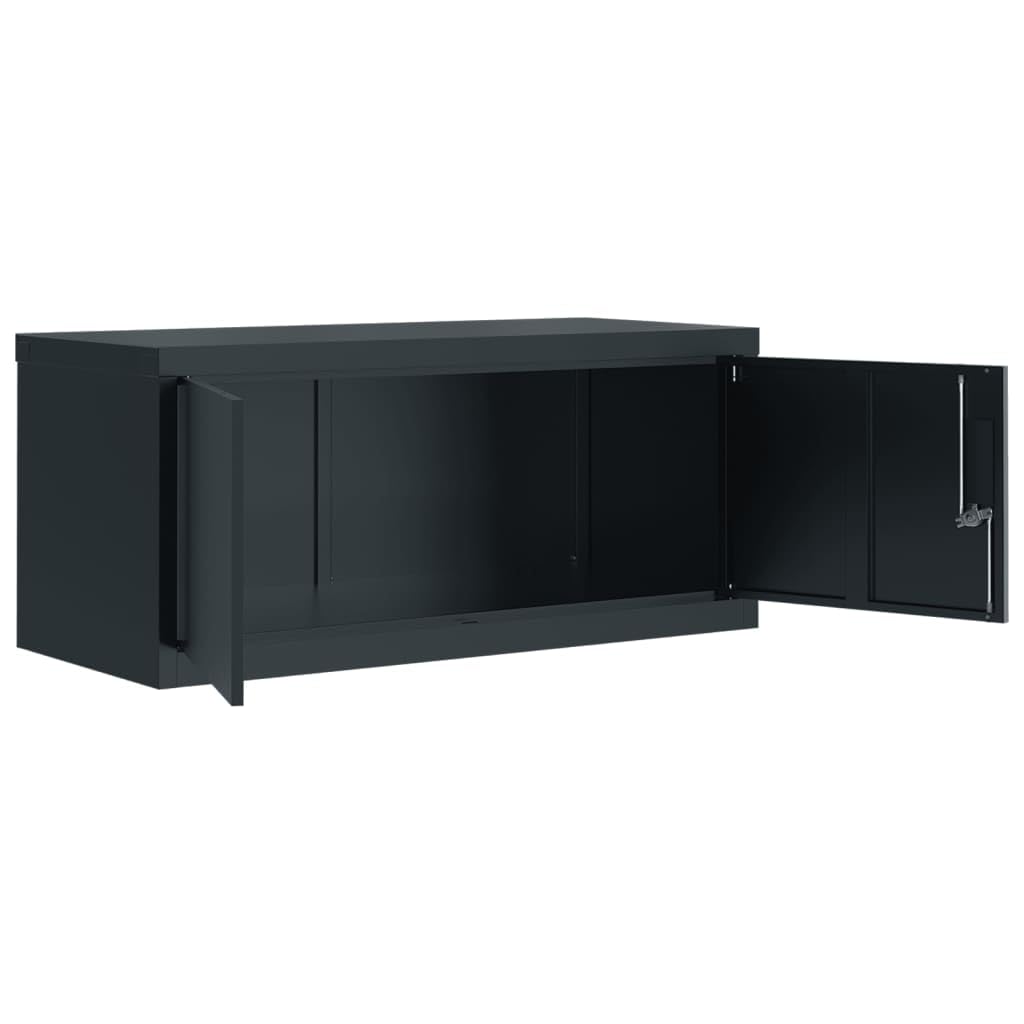 Armadio Classificatore, Mobile per Documenti con Ripiano Regolabile e Serratura, 90x40x110 cm in Acciaio Verniciato a Polvere, per Ufficio