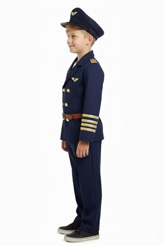 Image of Community Helper Uniform Costume for Kids | Role Play pilot, Traffic police, Navy Fancy Dress for School Functions & Theme Parties