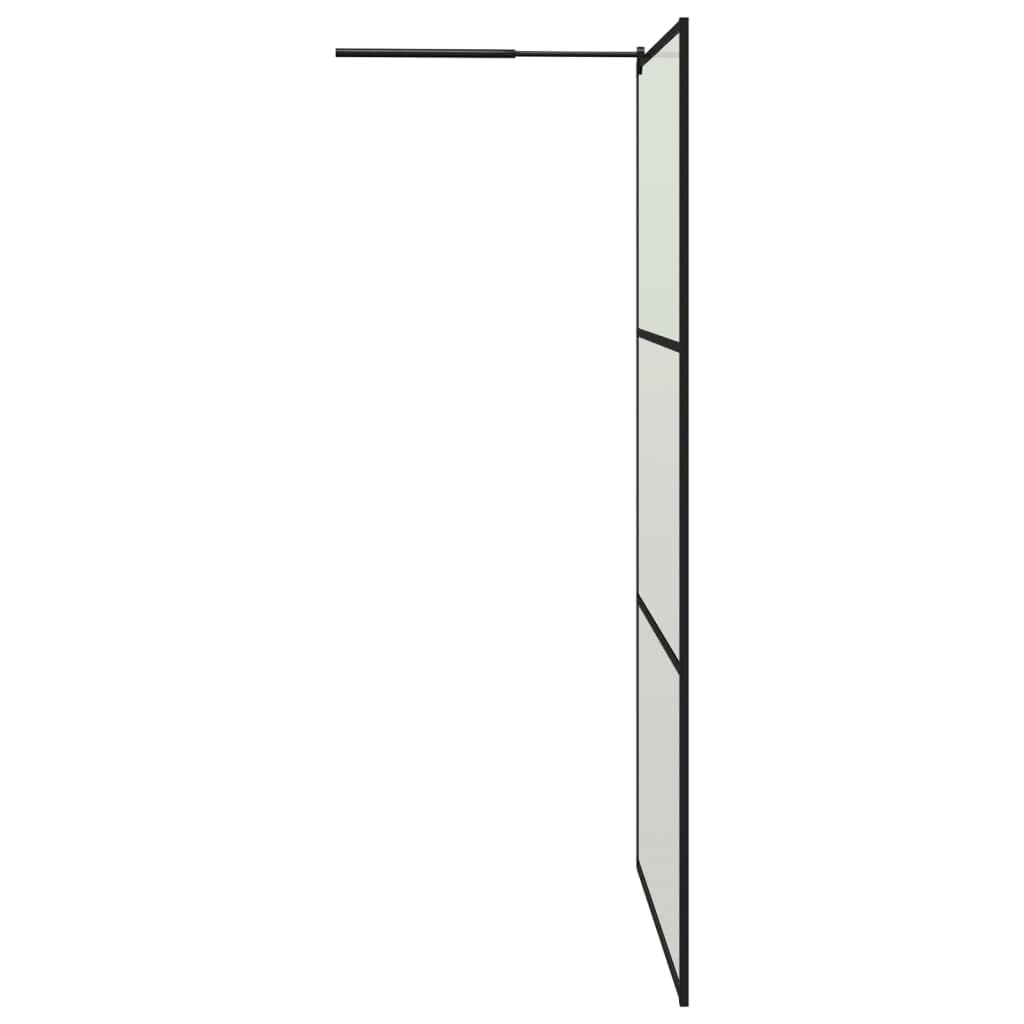 Mampara Ducha con Estante Vidrio ESG y Aluminio Negro 115x195cm, Mampara Bañera, Mampara Baño Ducha, Cabina De Ducha, Mampara Baño - SPU:3185485