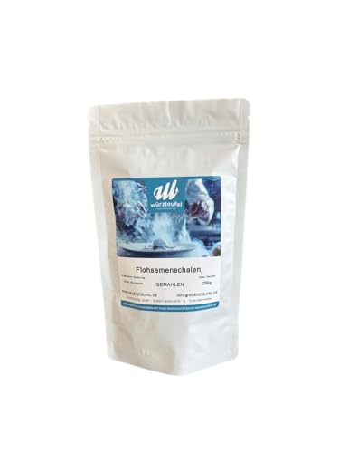 Würzteufel Cuencos de semillas de psyllium molidos – Máxima pureza y alta calidad – Rico en fibra – Vegano, sin gluten, sabor neutro – Ideal para batidos, hornear y cocina baja en carbohidratos
