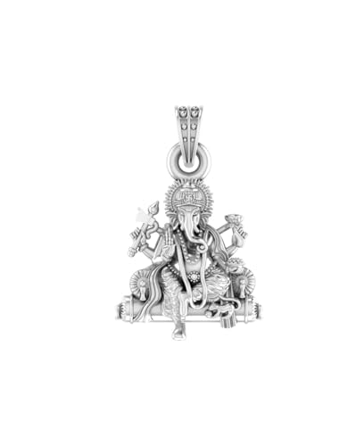 Pendentif Ganapathie en argent sterling 925 ciselé main de 3g