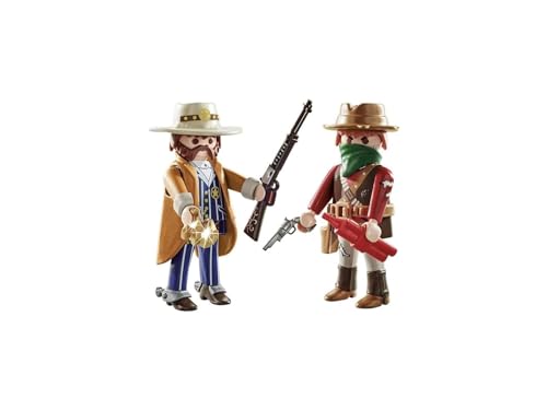 PLAYMOBIL DuoPack 71508 Western mit Sheriff und Bandit mit Revolvern, Gold...
