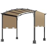 amadecohome 85'' x 208'' Universal Pergola Replacement Cover for Doubleton Steel Pergola L-PG080PST, Waterproof Sunshade Canopy Top for Patio Gazebo, Deck, Porch, Yard, Outdoor Cover Only (Khaki)