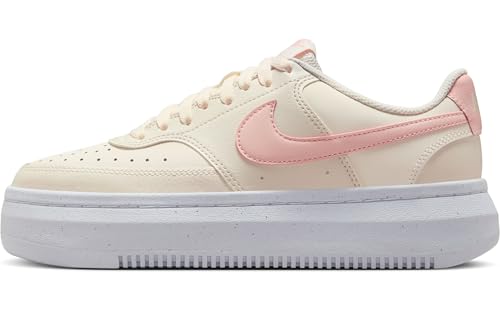 Nike Scarpe da Donna Court Vision Alta, Pale Ivory Washed Coral White, 39 EU