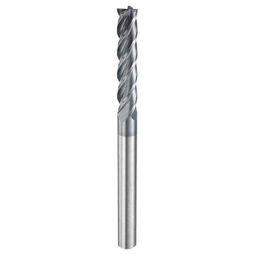 Image of HARFINGTON Carbide Square Nose End Mill Bit 5 /16 inch Cut Dia 4 Flutes TiAlN Coated Milling Cutter for Hardened Steel Metal (5 /16 inch Shank 1-5 /8 inch Cut Length 4 inch Long 30 Degree Helix HRC53-55)