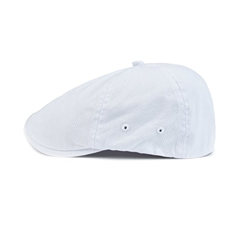 Voboom Cotton Washing Flat Cap Cabbie Hat Gatsby Ivy Irish Hunting Newsboy (White) #TOP2