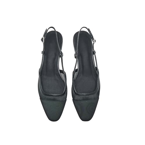 Slingback Flats for Women Cap Toe Two Tone Flat Pumps Work Office Shoes3