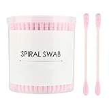 Chrontier 200 Count Round & Spiral Shaped Double Tipped Cotton Swabs Buds Paper Sticks Biodegradable