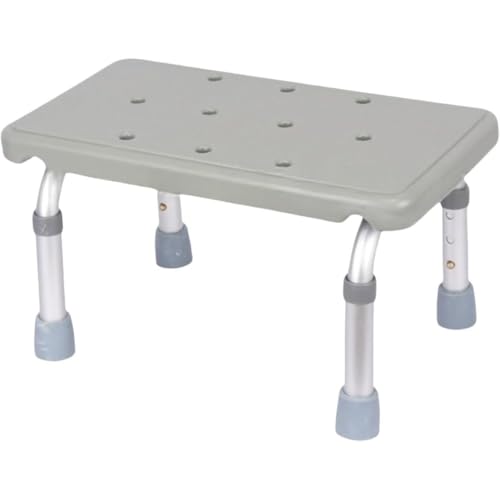 Angoda シャワーチェア 介護いす お風呂椅子 シャワースツール 浴槽用ケア椅子 アルミニウム製 軽量 コンパクト ゴム足 吸盤付き 浮かない 3 段階調整 半身浴用 浴槽内使用可能 介護用品 家庭用 商業用 (調節式,灰)