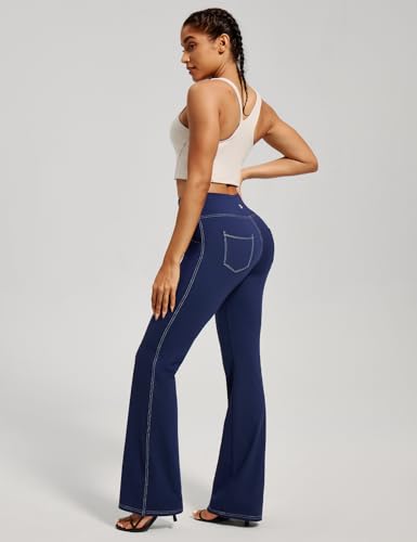 Image of Yoga Pants Women High Waist Workout Bootcut Flare Leggings with Pockets