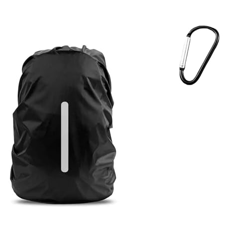 Rakiuty Funda Impermeable para Mochila, Cubre Mochila Lluvia,Bolso Protector de Lluvia,Funda Lluvia para Mochilas,Reflectante Protector de Lluvia,Cubierta Impermeable Mochila,40-50L (Negro)