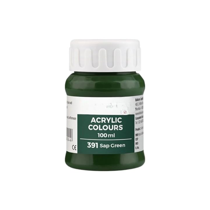 Image of Acrylic Colour (Fabric Colour) | 100 ml.- 100ml, Multi-Surface, Skin-Friendly & Vegan | (391 Sap Green)