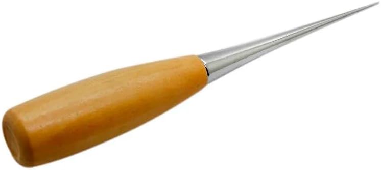 1pcs Leather Cloth Awl Sewing Tool Hole Punching Leather Wood Handle Steel awl Craft Stitching Leather Awl Sewing Tools