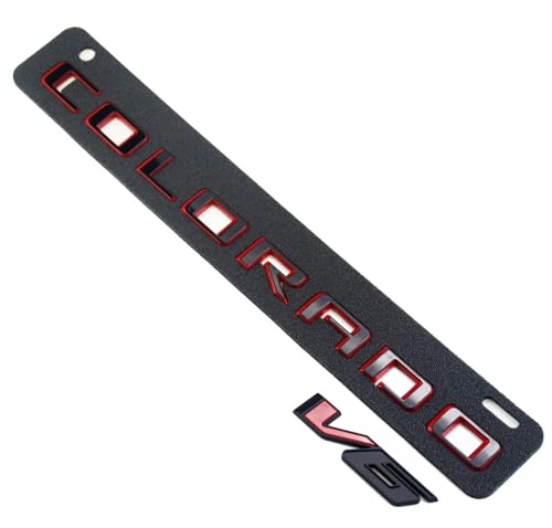 Image of Body Side Tailgate Truck Letter Emblems 3D Badge Nameplate 85594766 Fits for 2015-2022 Colorado V6 4pcs (Red Black)