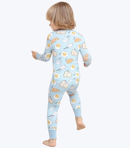 Image of Toddler Boys Girls Clothes Viscose from Bamboo Long Sleeve Top and Pants Clothing Set Soft 2Pcs Kid Outfit