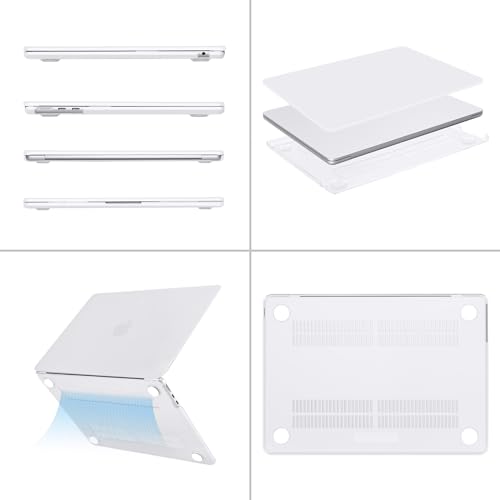 Image of MOSISO Compatible with MacBook Air 13 inch Case M5 2026 M4 2025 M3 M2 2024-2022 A3449 A3240 A3113 A2681, Scratches-Resistant Protective Hard Shell for MacBook Air 13.6 inch Case, White