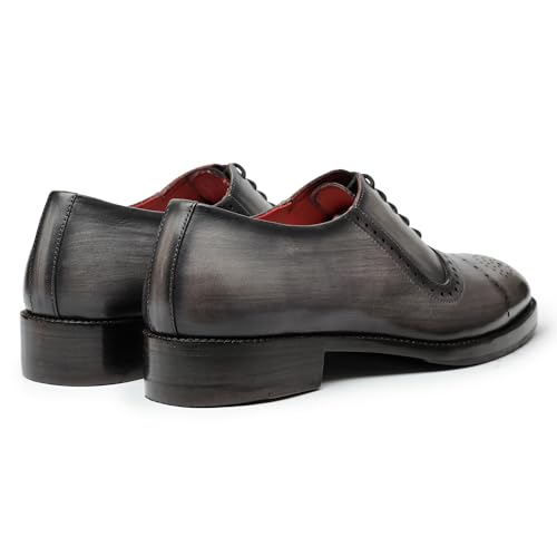 Image of Lethato Wingtip Brogue Oxford Handcrafted Men's Genuine Leather Lace up Dress Shoes