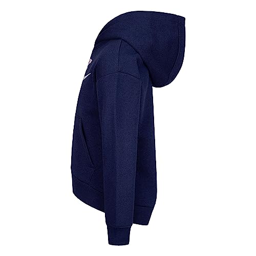 Nike Girl's Club Fleece Hi Low Pullover (Little Kids) Midnight Navy 5 Little Kid4