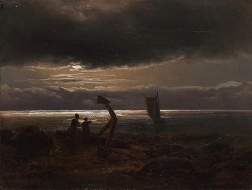 Cuadro sobre lienzo Madre e figlio de JC Dahl, lámina artística para dormitorio de 60x90cm