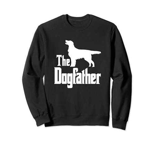 The Dogfather - funny dog gift, funny Flat Coated Retriever Sweatshirt, Black