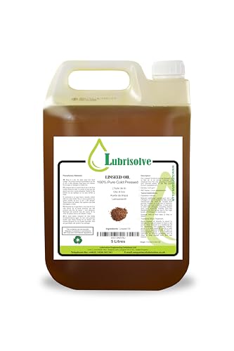Lubrisolve Online Aceite de linaza 100% Puro, Aceite de linaza prensado en frío 5 litros