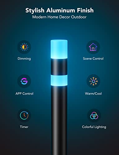 Govee Outdoor Pathway Lights, Wired 4 Pack Outdoor Lights 250Lm, Rgbic Aluminum Walkway Lights With App Control, Ip65 Low Voltage Landscape Lighting For Yard, Garden And Patio, Works With Alexa #TOP3