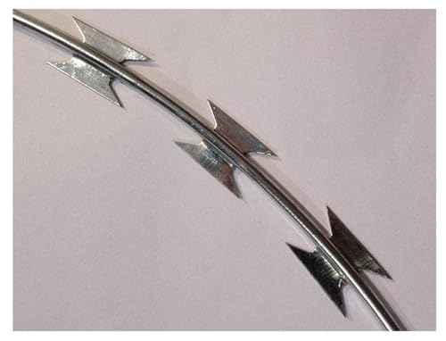 Alambre Cuchilla de 35FT, Alambre Cuchilla para Cercado, Acero Galvanizado y Acero Inoxidable, Cinta de Alambre Cuchilla, Alambre Concertina miniatura 6