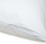 Amazon Basics Down Alternative Pillows for Back and Side Sleepers, Medium Density, Standard - Hypoallergenic 2-Piece Set with 2 Pillow Protector Cases, Pack of 2, White, 26"L x 20"W