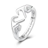 925 Sterling Silver Heart Claddagh Rings for Women Teens, Your Anxiety is Lying to You Adjustable Ring Love Heart Jewelry Rings for Mothers Day Valentines Holiday Gifts -  BEILIN