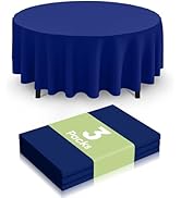 Smiry Disposable Table Cloth 3 Pack, 84 Inch Round Waterproof Plastic Tablecloth, Decorative Roun...
