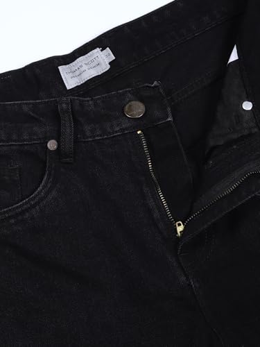 Image of Thomas Scott Men's Relaxed Fit Mid Rise Comfort Clean Look Light Fade Cotton Baggy Jeans