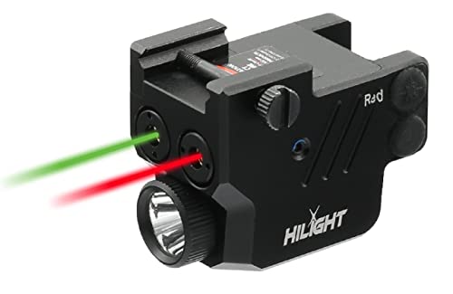 Hilight P3Rgl Red Laser Green Laser Sights And 500 Lumen Light Combo For Pistols Handguns, Aluminum Body And Rechargeable Battery #TOP7