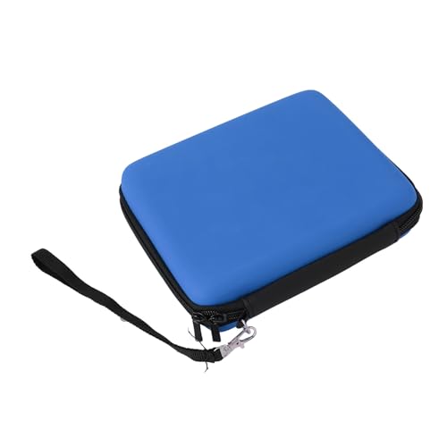 Image of ciciglow Protective Hard Shell Travel Carrying Case for 2DS with 8 Game Card Holders, Shockproof Dust Proof, Soft Interior, Portable Strap, Lightweight Design, Inner Mesh Pocket (Blue)