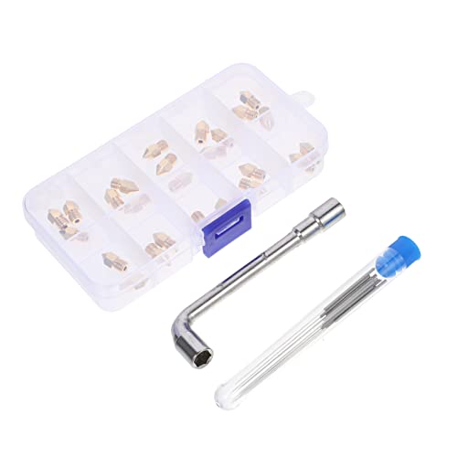 HEALEEP Printer Nozzle Printer Threaded Nozzles Kit Including Cleaning Needles for DIY Printing Tools