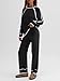 LILLUSORY Womens Lounge Set Two 2 Piece 2025 Fall Loungewear Knit Matching Sweater Sweat Suits SweatSuits Trendy Fashion Outfits Clothes Clothing Colorblock Pants Winter Cute