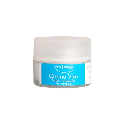 Arca Botanica, Crema Viso Super Idratante Pro-Microbiota Biologica, Riequilibrante e Lenitiva, 50 ml, con Fico d'India, Uva e Zenzero, per Pelli Delicate e Stressate