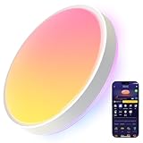 Govee Smart Ceiling Light 4300LM, RGBIC LED Ceiling Light Fixture Works with Matter, Flush Mount Light Fixture, DIY Colors, 2700K-6500K Ceiling Lights for Bedroom, Living Room, 15 Inch, 1 Pack