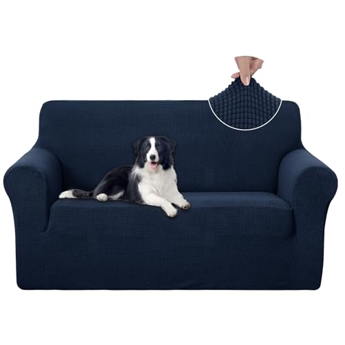 U-NICE HOME Loveseat Cover Stretch Couch Cover Sofa Slipcover, Navy