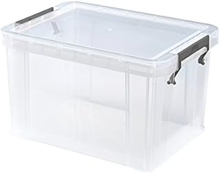 Whitefurze Allstore Container with Silver Clamp, Plastic, Natural, 5 Litre