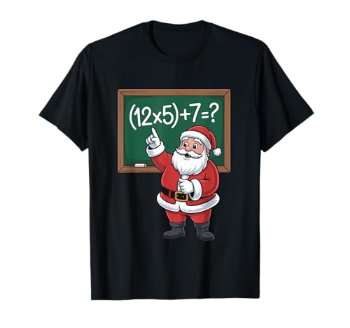 67 Teacher Christmas Santa Six Seven Meme Brainrot Math Joke T-Shirt