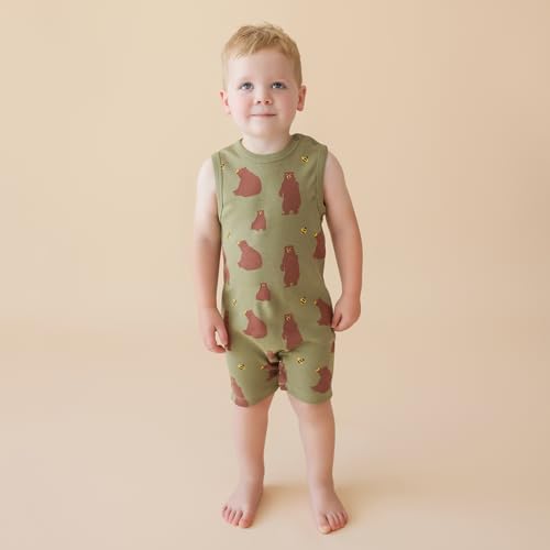 Parade Organic Tank Rompers - Signature Prints Bears 12-18 Months - 2