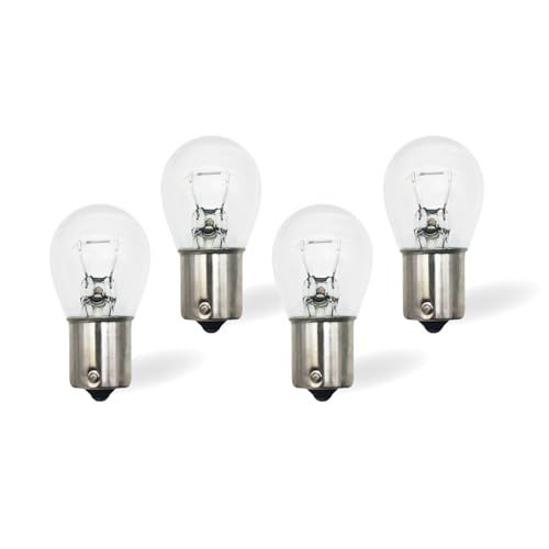 KRAVTEKNO 1156 Bulbs 4 Pack Clear Automotive Replacement for Reverse Back Up Turn Signal Lights 12V Single Filament BA15s Base Miniature Lamps