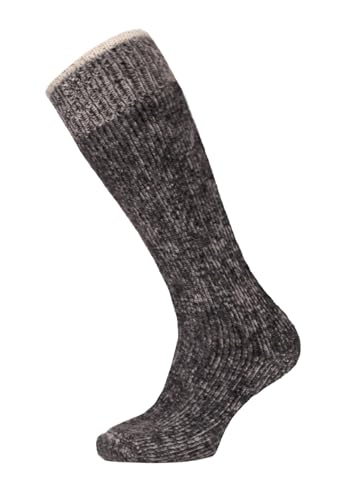HomeOfSocks Ein Paar Alpaka Kniestrümpfe für Herren Und Damen - 95% Wolle Extra Dick Frottee und festem Sitz Lange Socken Luxuriöse Wollsocken | Anthrazit Gr. 43-46