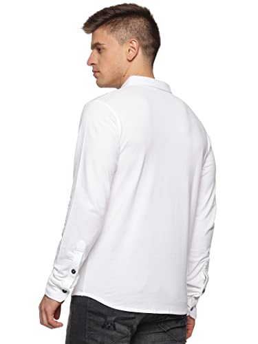 RSO Outfits Men's Cotton Solid Knitted Full Sleeves Shirt
