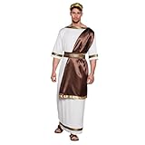 Boland 83861 - Disfraz de Zeus para adulto, talla M/L, toga con bufanda, accesorio para el pelo y cinturón, fiesta temática, carnaval, Blanco, M/L